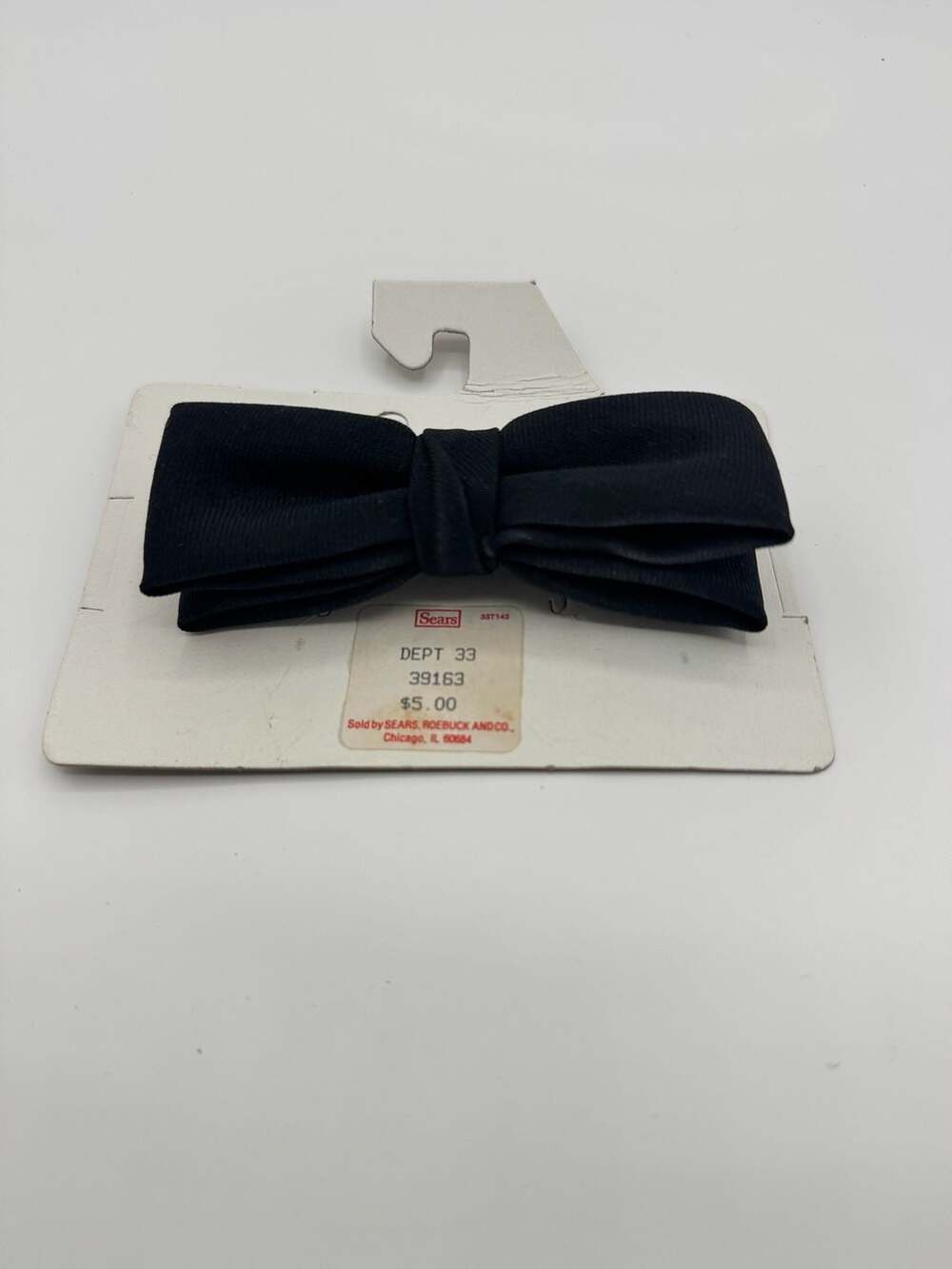 Vintage Sears Roebuck Black Pre-Tied Bow Tie